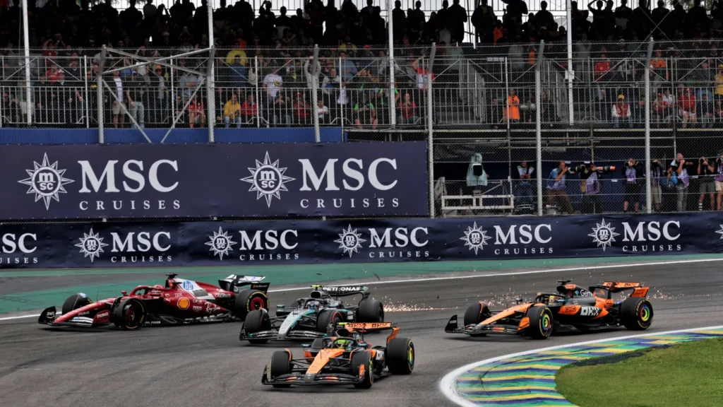 Charles Leclerc retired due to contact with Kimi Antonelli in the F1 Brazil GP