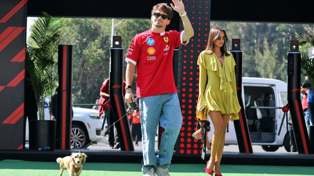 Charles Leclerc and his now-fiancee Alexandra Saint Mleux have been seen together in F1 paddocks for some time