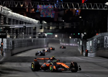 Lando Norris took second in the Las Vegas GP, but extended his championship lead