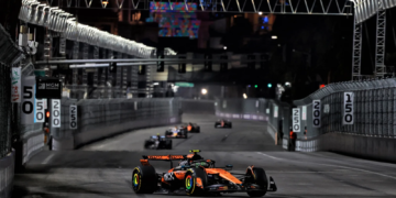 Lando Norris took second in the Las Vegas GP, but extended his championship lead