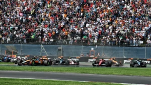 There was chaos on the opening lap in Mexico