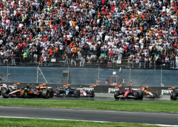There was chaos on the opening lap in Mexico
