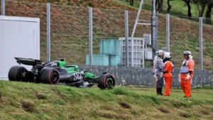 Gabriel Bortoleto retired on the opening lap of the Brazil GP