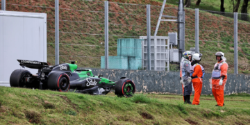 Gabriel Bortoleto retired on the opening lap of the Brazil GP