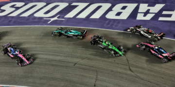 Gabriel Bortoleto ran into Lance Stroll at the start of the Las Vegas GP