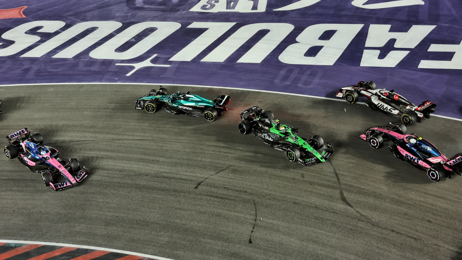 Gabriel Bortoleto ran into Lance Stroll at the start of the Las Vegas GP