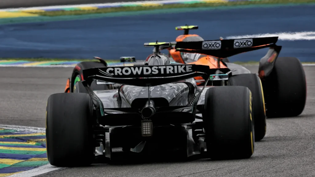 Kimi Antonelli chased Lando Norris home in the Sprint at Interlagos