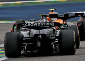 Kimi Antonelli chased Lando Norris home in the Sprint at Interlagos
