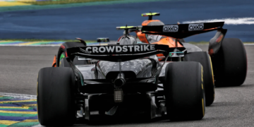 Kimi Antonelli chased Lando Norris home in the Sprint at Interlagos