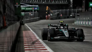 Kimi Antonelli completed a mammoth stint to take a podium in Las Vegas