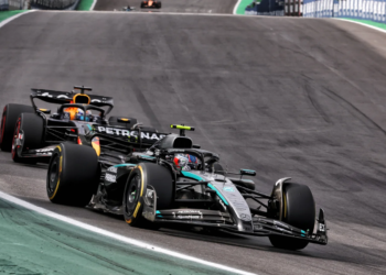 Kimi Antonelli repelled Max Verstappen's late charge in Brazil