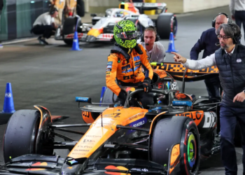 Lando Norris had to settle for second on the grid for the Qatar GP