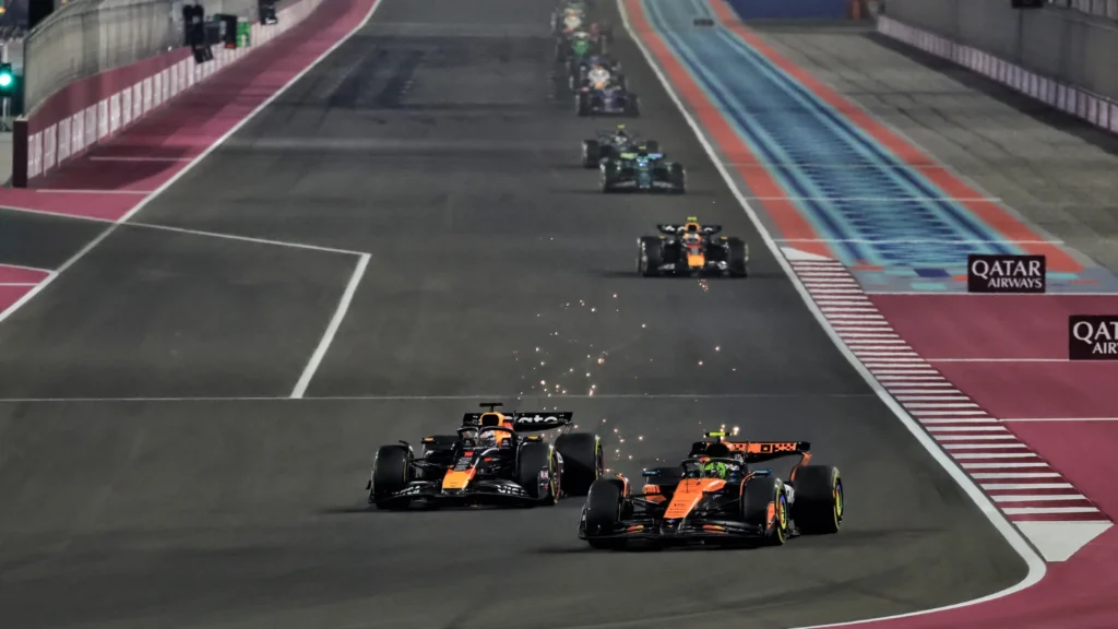 Lando Norris and Max Verstappen did battle in the early stages of the F1 Qatar GP Sprint Race