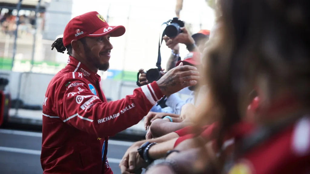 Lewis Hamilton has revealed he has a 'pretty long contract' with Ferrari