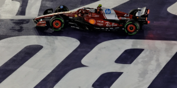 Lewis Hamilton was out in Q1 after being unable to get to grips with the damp circuit