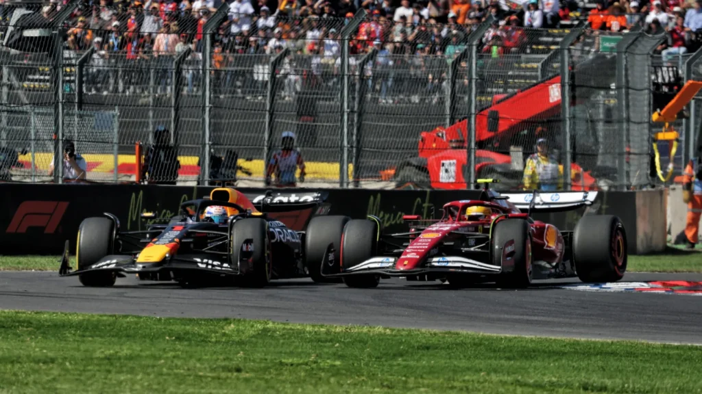 Lewis Hamilton was penalised during his battle with Max Verstappen in Mexico