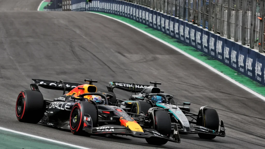 Max Verstappen surged through the field to secure third in Sao Paulo