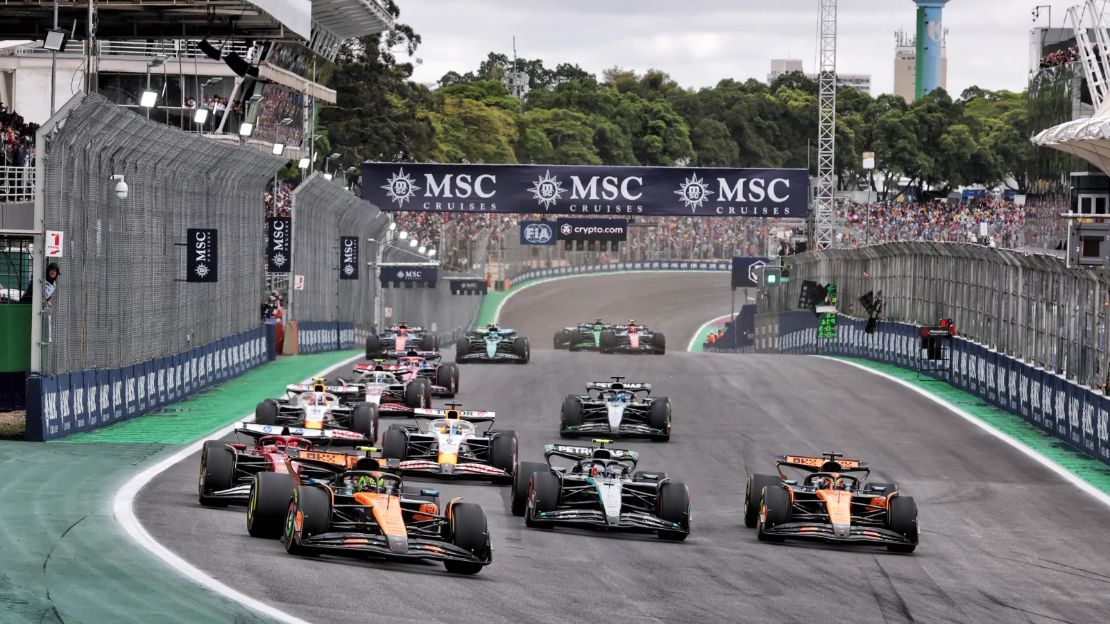 Oscar Piastri was adjudged to have caused the collision with Kimi Antonelli and Charles Leclerc