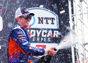 Dixon celebrates his most recent victory at Mid-Ohio in early July. Photo: Kevin Dejewski