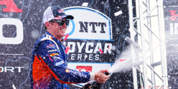 Dixon celebrates his most recent victory at Mid-Ohio in early July. Photo: Kevin Dejewski