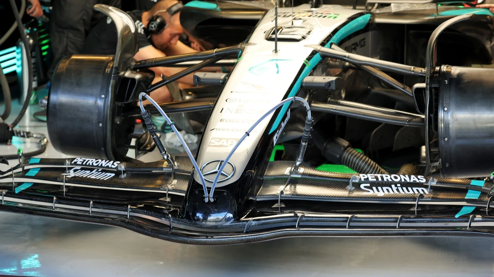Mercedes trialled a prototype active front wing during the post-season Abu Dhabi test