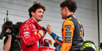 Charles Leclerc has denied Lando Norris' success with McLaren will have a bearing on his Ferrari future