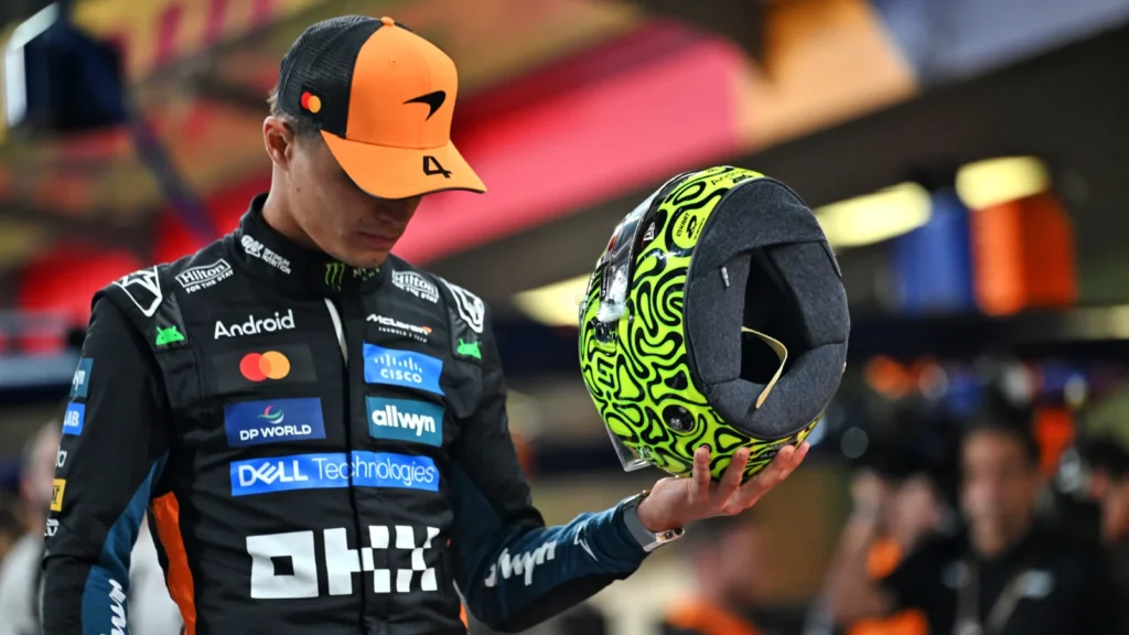 Lando Norris has a 12 point advantage ahead of Sunday's race.