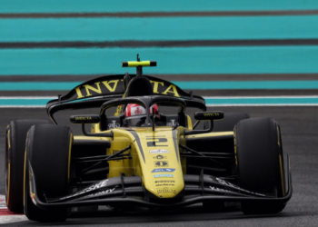 Roman Stanek took pole in the F2 season finale at Yas Marina