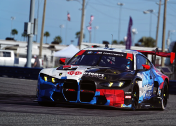 The #1 BMW Paul Miller Racing took the chequered flag courtesy of British driver Dan Harper. Image: Kevin Dejewski