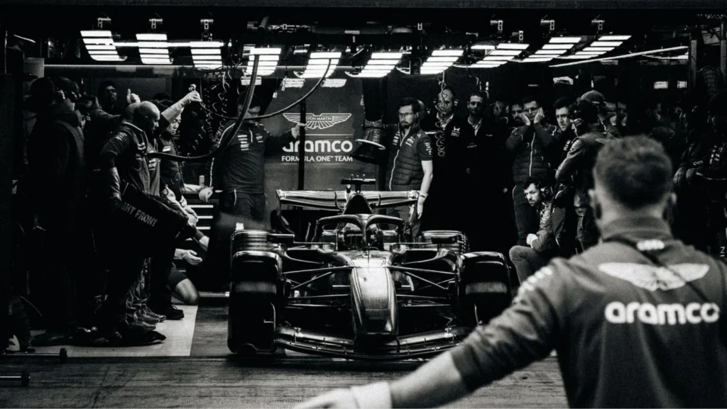 The Aston Martin AMR26 took to the track with a brief cameo at the Circuit de-Barcelona Catalunya on Thursday. Image: Aston Martin