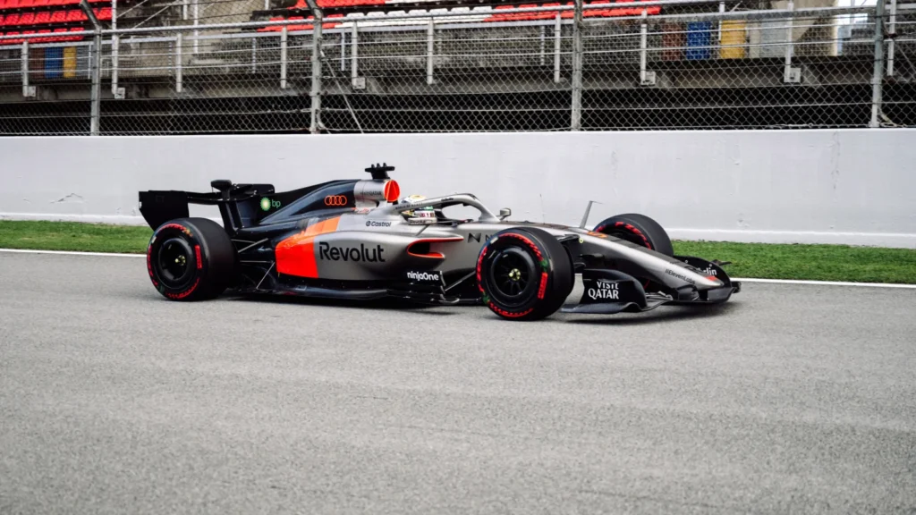 Gabriel Bortoleto put in some early miles for Audi in Barcelona. Image: Audi