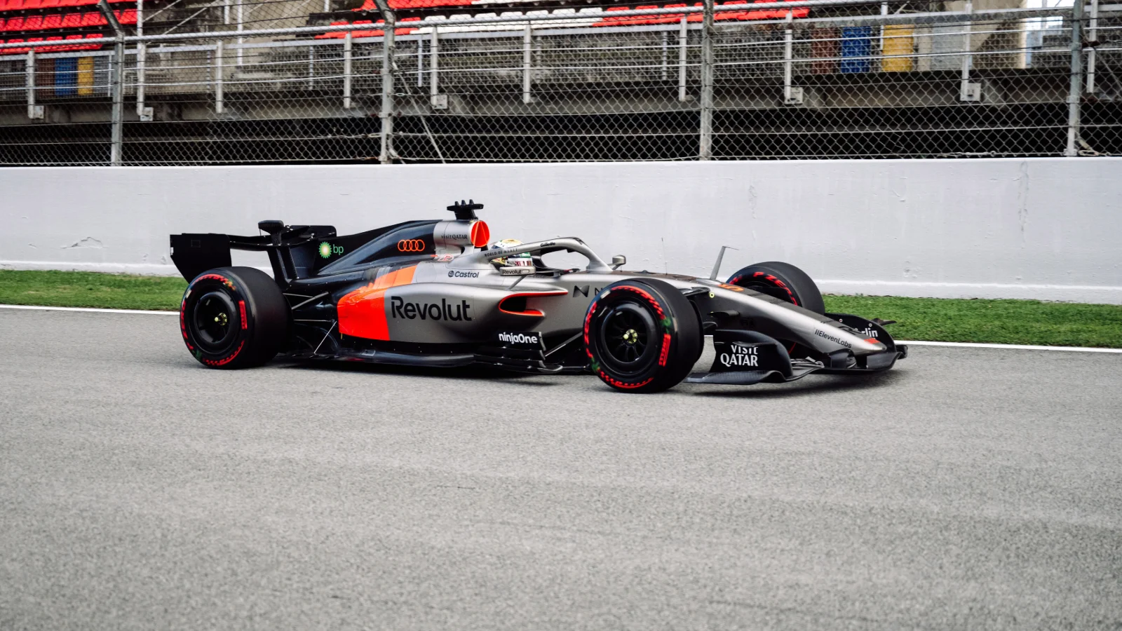 Gabriel Bortoleto put in some early miles for Audi in Barcelona. Image: Audi