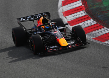 Isack Hadjar [pictured] has deferred to Max Verstappen for Day 2 of the F1 pre-season test. Image: Red Bull Content Pool