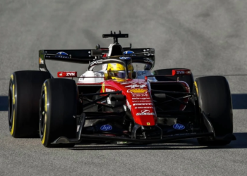 Lewis Hamilton went fastest on the final day of testing in Barcelona. Image: Ferrari