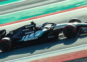 Mercedes have been putting in the miles in Barcelona. Image: Mercedes