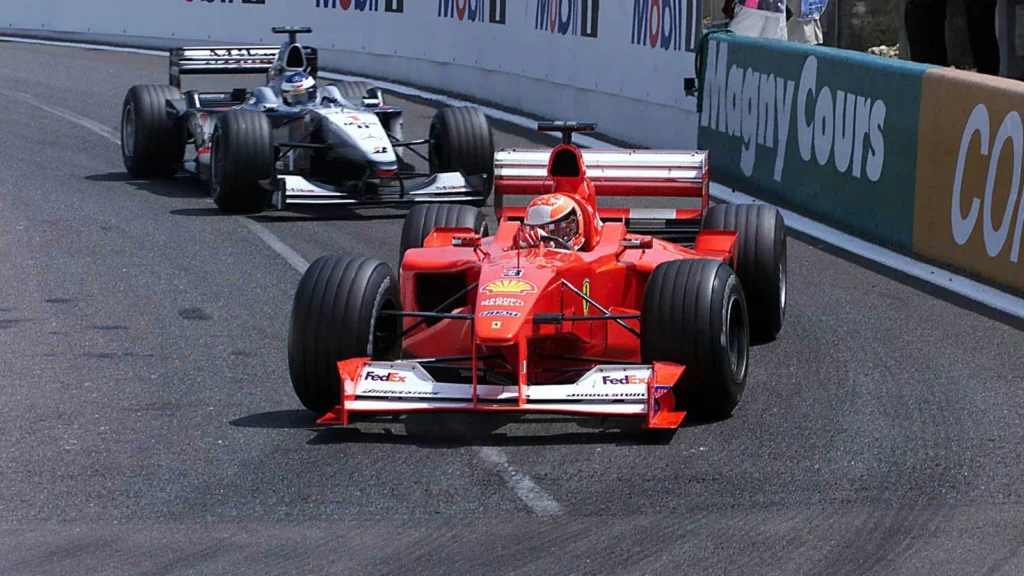 Michael Schumacher beat Mika Hakkinen to the driver's title in 2000.