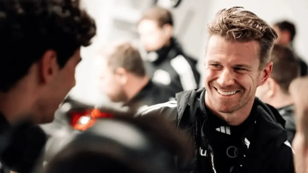 Nico Hulkenberg was all smiles after Audi put its R26 through its paces at Barcelona
