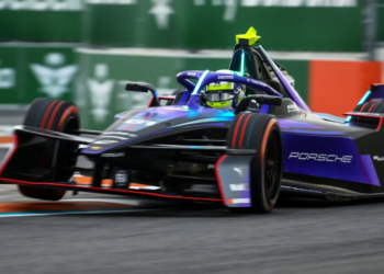 MIAMI, FLORIDA - JANUARY 30: Nico Muller of Switzerland driving the (51) Porsche Formula E Team Porsche 99X Electric on track during Practice, ahead of the Miami E-Prix, Round 3 of the 2026 FIA Formula E World Championship at Miami International Autodrome on January 30, 2026 in Miami, Florida. (Photo by Simon Galloway/LAT Images)