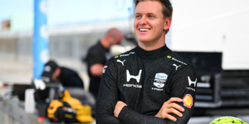 Schumacher enjoyed his first oval test ahead of his debut IndyCar season. Photo: IndyCar - James Black