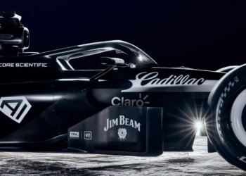 Cadillac launched its first F1 car at the Super Bowl, but finds itself in trouble with a Hollywood legend. Image: Cadillac