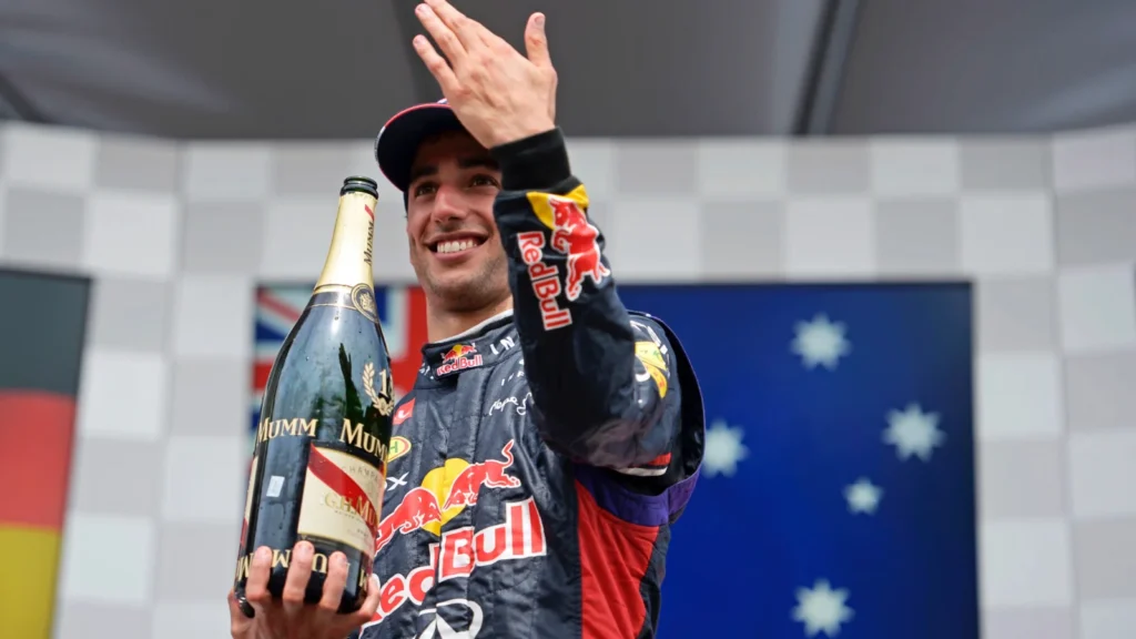 Daniel Ricciardo took F1 by storm in his first year as a Red Bull driver, winning three races, including his maiden victory in Canada