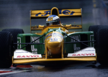 Michael Schumacher took his first-ever Grand Prix victory in the Benetton B195