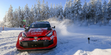Elfyn Evans in charge on Rally Sweden
