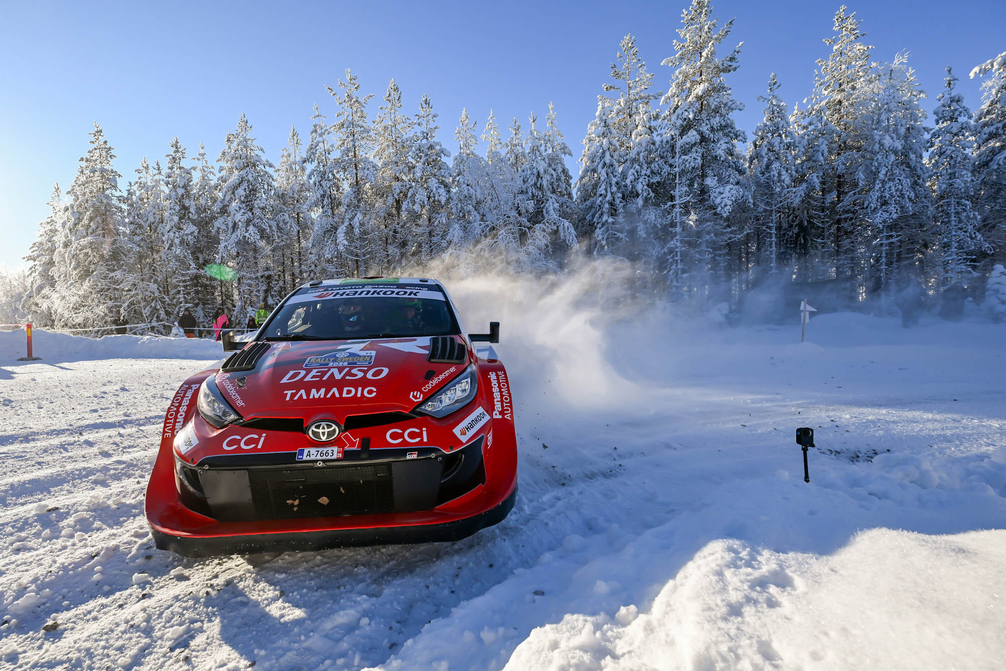 Elfyn Evans in charge on Rally Sweden