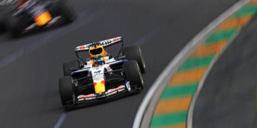 Arvid Lindblad put up a spirited defence from the likes of Max Verstappen on his way to eighth on his F1 debut