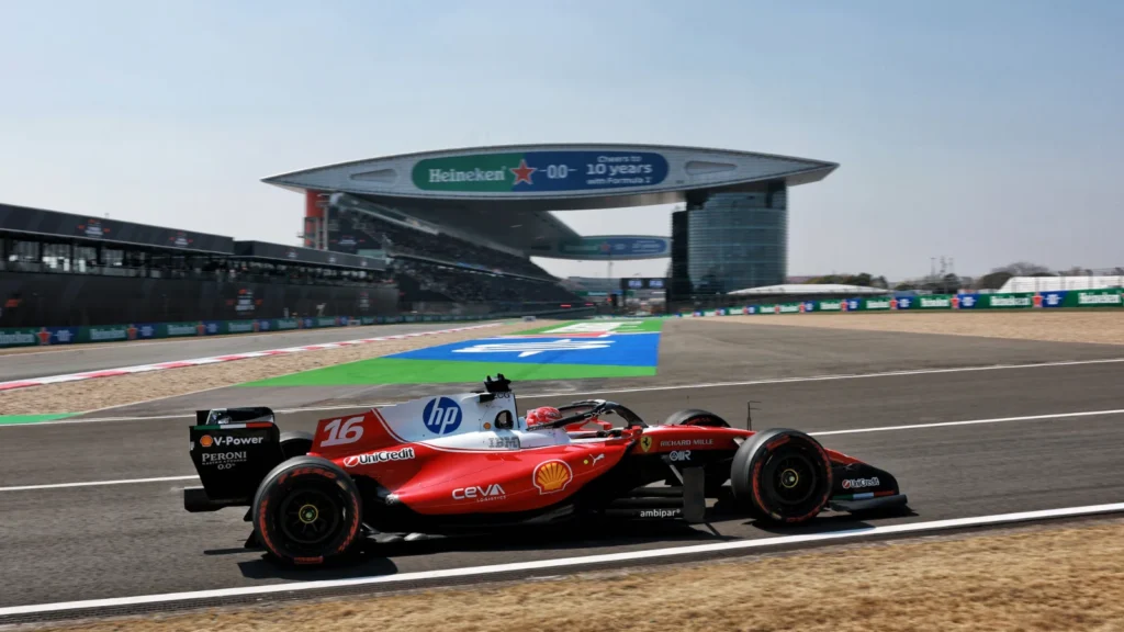 Charles Leclerc claimed he lost half-a-second on the long back straight
