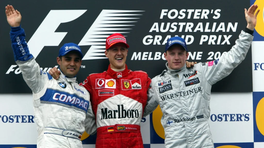 Kimi Raikkonen scored a podium on his McLaren debut in the 2002 F1 Australian GP