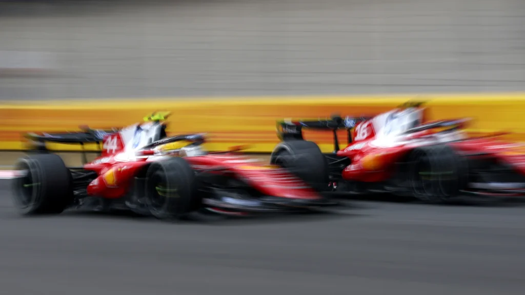The Ferraris of Charles Leclerc and Lewis Hamilton did battle with enthralling results