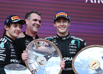 George Russell lead a Mercedes dominance in Australia, but warned the team to "raise its game"