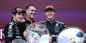 George Russell lead a Mercedes dominance in Australia, but warned the team to "raise its game"